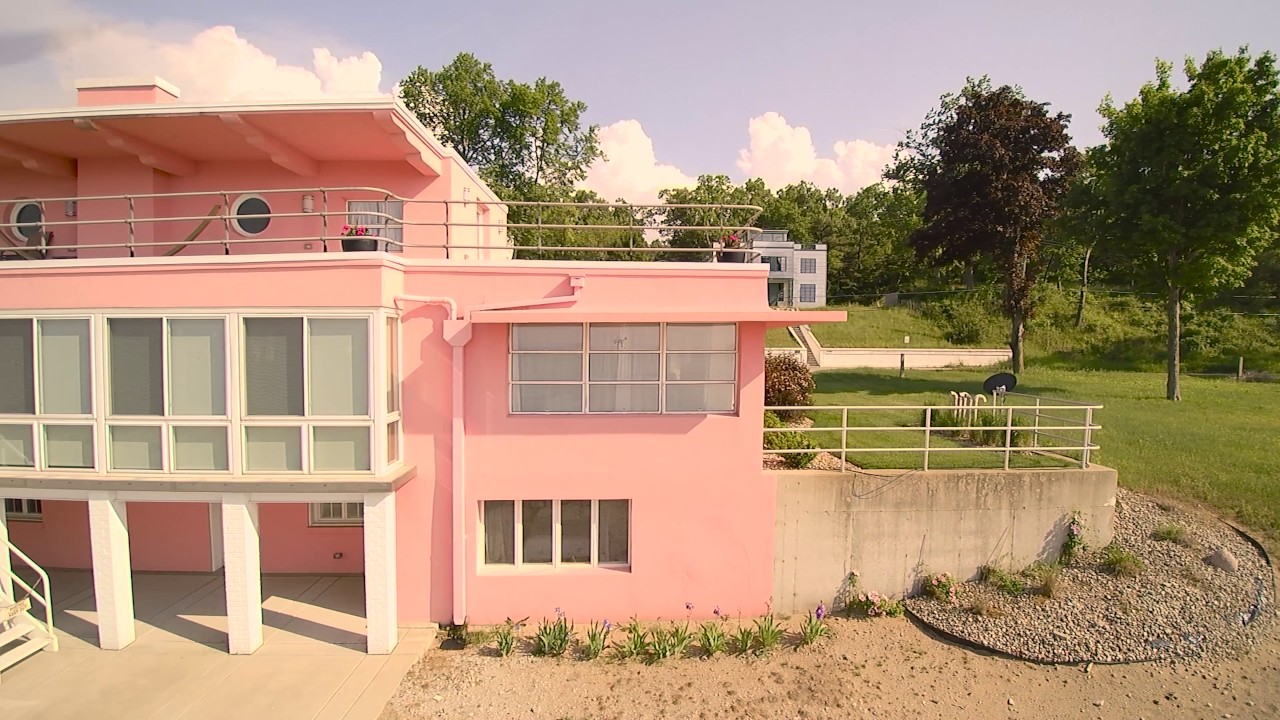 The Florida tropical house in Beverly shores Indiana shot with Yuneec