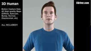 Rigged & Animated 3D Model (Sports, Human, People, Man, Male Character) 3DS Max   VRay SMan0002HD2CS