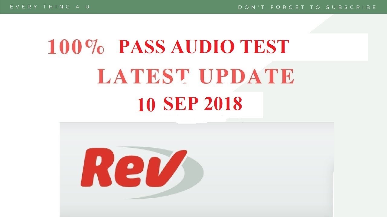 HOW TO PASS AUDIO TEST REV COM AUDIO TEST COMPLETE YouTube
