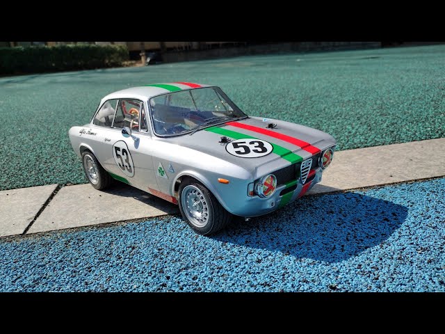 Tamiya MB-01 Alfa Romeo giulia sprint First run with body#tamiya