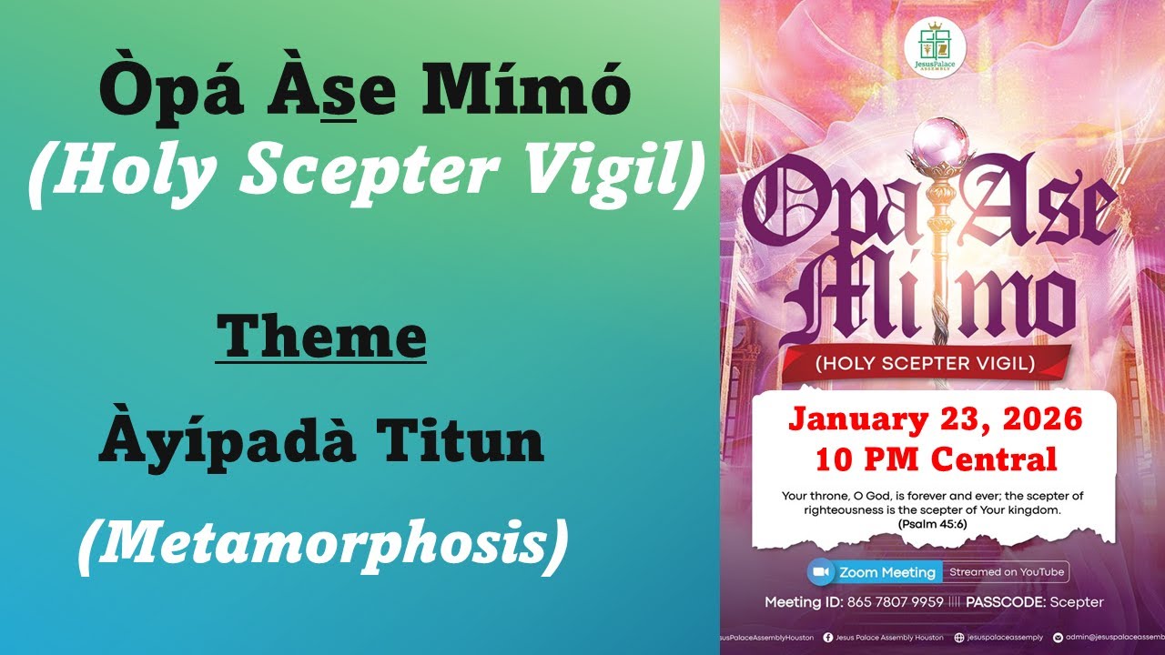 Opa Ase Mimo (Holy Scepter Vigil) || Launch Pad || 1/23/2026 - YouTube