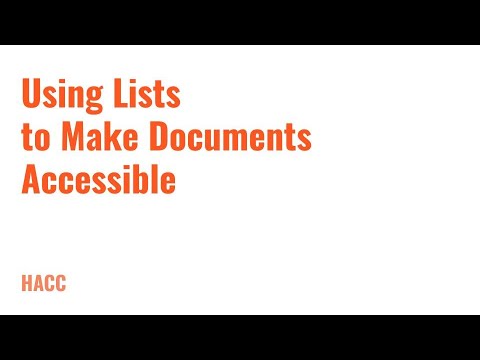 Accessibility - Lists
