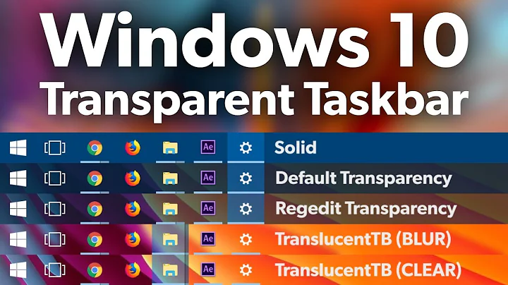 Make Windows 10 Taskbar Clear/Transparent