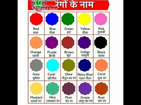 Colours Name Hindi And English Paridhiclasses