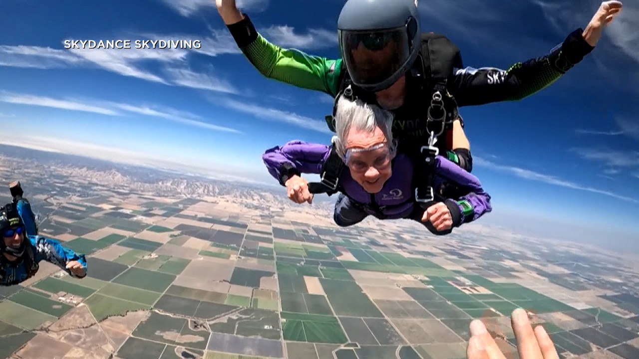 100-Year-Old Great-Grandmother Celebrates Birthday By Skydiving