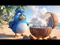 Tiny Blue Bird Builds a Shelter and Cooks by the Beach | Cozy Survival Story