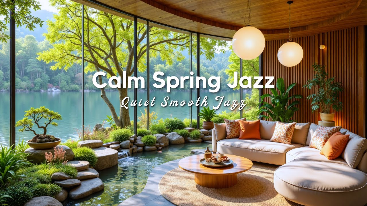 Calm Spring Jazz - Quiet Smooth Jazz at a Forest Cafe for Deep Study & Focus