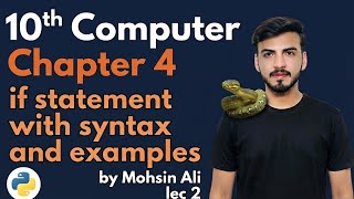 if statement in Python | 10th Computer new book 2026 | Chap 4 Lec 2 | Easy Examples and syntax 