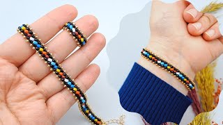 Kristal Boncuklu Kolay Bileklik-Yüzük Yapımı. Beading Bracelet &amp; Ring making. #trending #tutorials