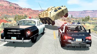 Crazy Police Chases #116  BeamNG Drive Crashes | CrashBoomPunk