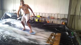Home made flowrider in use