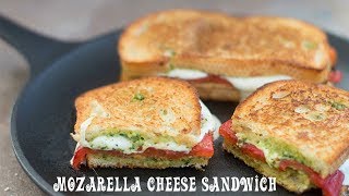 Mozzarella Cheese Sandwich With Roasted Red Pepper