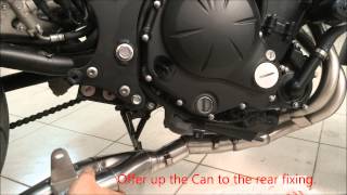 Kawasaki ER6 2013 2014 unboxing and fitting of IXIL Full exhaust system.