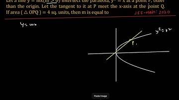 Let a line y=mx,intersect the parabola,y^2=x at a point P, other than the origin.Let the tangent to
