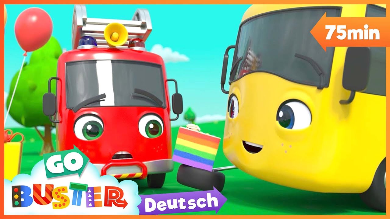 Buster rettet die Party | Kinderlieder und Cartoons | Go Buster | Moonbug Kids Deutsch