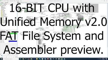 16-BIT CPU with Unified Memory v2.0 (FAT File System/Assembler preview). Logisim Evolution.