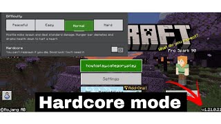 Minecraft pocket edition 1.21.0 update Hardcore mode | finally Hardcore mode in Minecraft PE