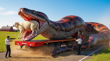 Epic Animal Rescue: Brave Team Battles Giant Python to Save Sheep in Sunny Farm Field!