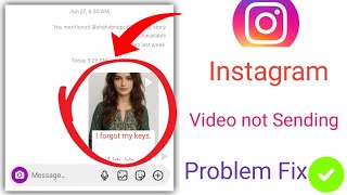 Fix Instagram video not sending problem/Instagram video not sending problem solve
