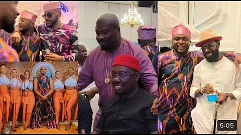 Nigerian Celebrities storm Don jazzy’s Mother’s burial ceremony, They made money rain on him