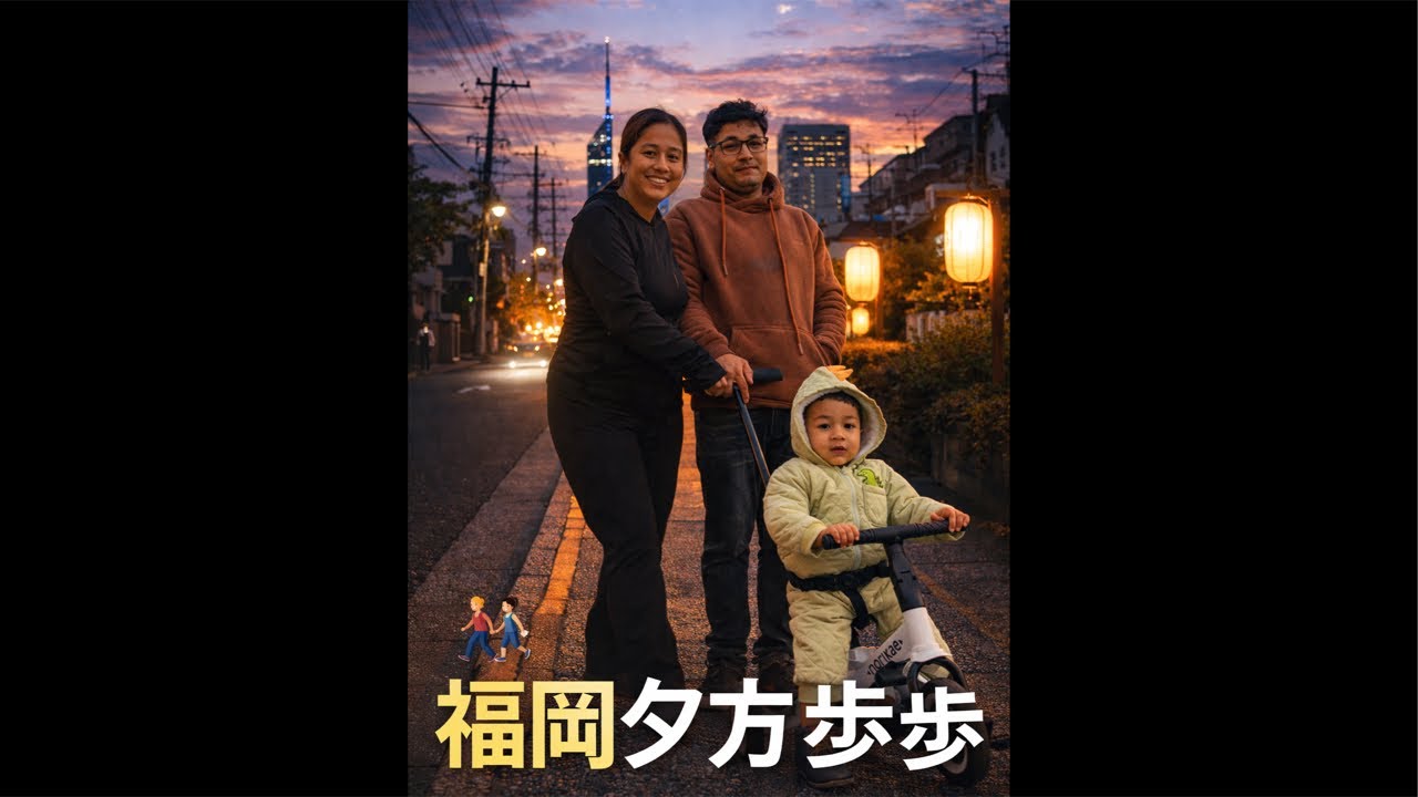福岡夕方散歩🌆 | Baby sanga family walk in Japan
