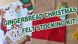 FeltTube 8- Gingerbread Christmas Felt Stocking Kit, My First Bucilla Stocking!