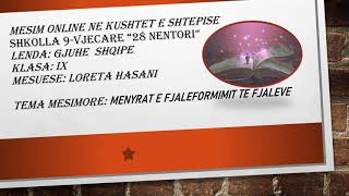 Gjuhë Shqipe 9. Mënyrat E Formimit Të Fjalëve. Mësuese Loreta Hasani.