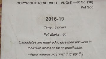 political science(honours)C10 semester4(Political Sociology)vbu  ug pyq 2016-19