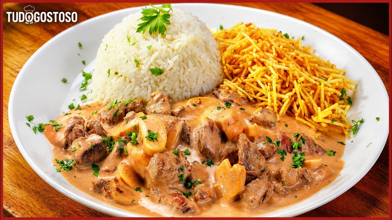 Melhor que de restaurante: ESTROGONOFE DE CARNE para um ALMOÇO FÁCIL E ESPECIAL