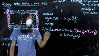 minimizing the border of a rectangle keeping the area constant