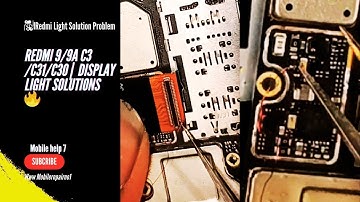Redmi 9 display light jumper || Redmi 9/9A C3 /C31/C30 | poco c31 display light solution