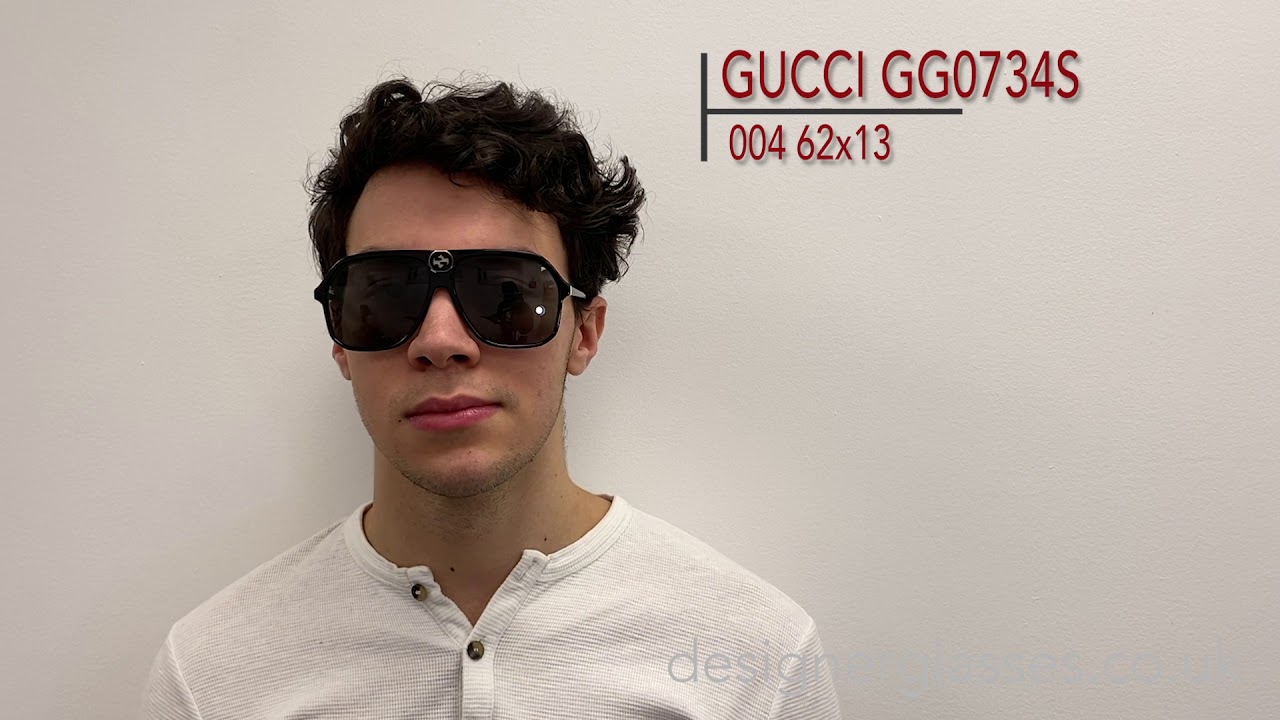 GUCCI GG 0734S GG0734S Sunglasses on a 360 turntable and model