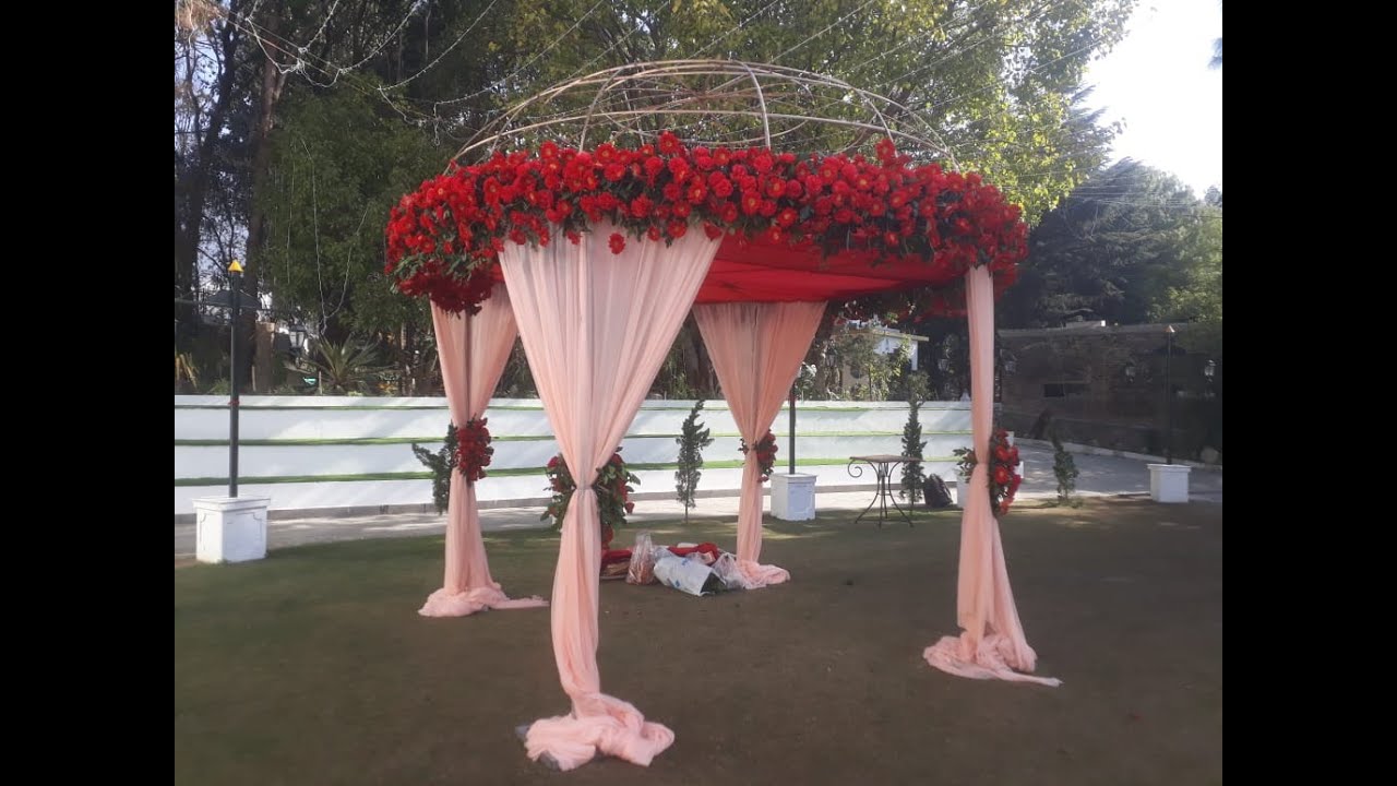Wedding Decoration Mehendi Decoration Nepali wedding red theme decoration flowers on