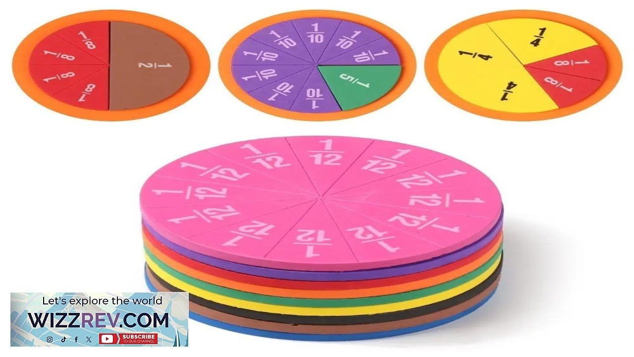 51Pcs Fractions Math Teaching Tool EVA Round Shape Instrument Kids Montessori Early Review
