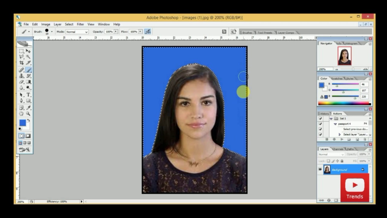 how to change background color in passport size photo - YouTube