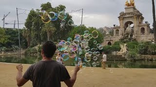 Man Blows Impressive Bubbles