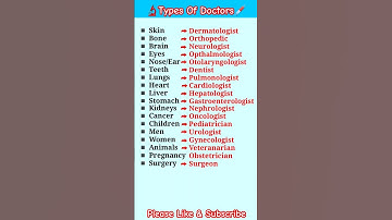 Types of Doctors | 18 Types of Specialist Doctors | Doctor Names #english #vocab #doctor #names