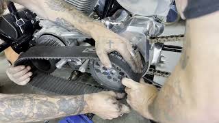 "Fixing a Belt Drive on a Big Dog Chopper: Step-by-Step Repair at Iron Blackbird Cycles"