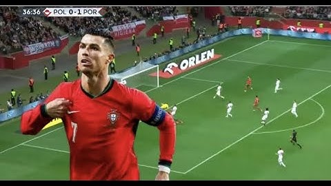 Cristiano Ronaldo Scores Goal in First Half | Poland vs Portugal after Rafael Leão run