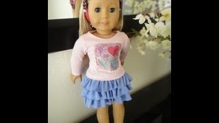 No Pattern Ruffled Skirt Tutorial for American Girl Dolls