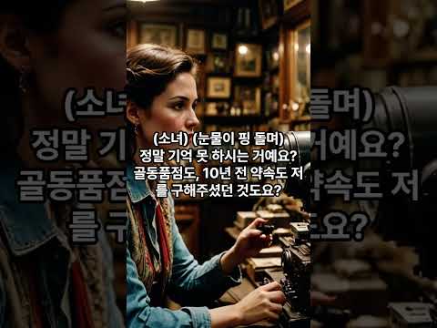 "10년을 돌아온 대답, '우리의 새로운 기억은 지금부터입니다' (최종화)"#기억을사는골동품점 #판타지소설 #쇼츠소설 #최종화 #완결 #해피엔딩 #감동반전 #Shorts  #인생작
