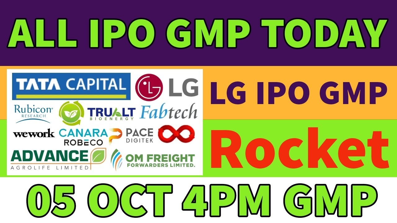 all ipo gmp today🤑lg electronics ipo gmp rocket🔥tata capital ipo gmp💥wework ipo gmp✅lg electronics💥