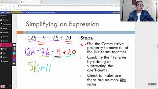 Simplifying Variable Expressions - Algebra 1