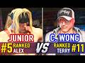 SF6 🤜 JUNIOR (#5 Ranked Alex) vs CHRIS WONG (#11 Ranked Terry) 🤛 SF6 High Level Gameplay