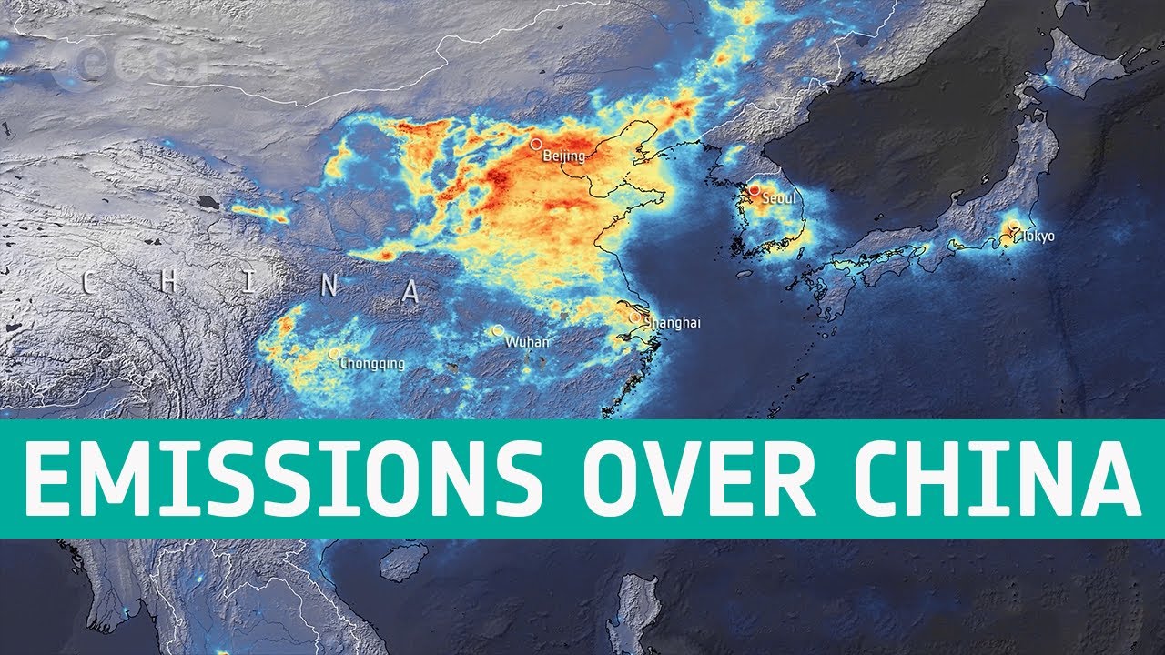 Nitrogen dioxide emissions over China