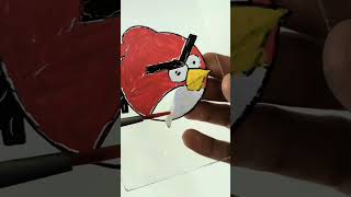 glass painting angry bird😩#@mr.roshan3dart #shorts