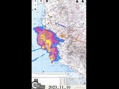 حركة السحب الممطره على منطقة مكة المكرمة في نهاية الثلث الأول من نوفمبر 9 10 11 2023