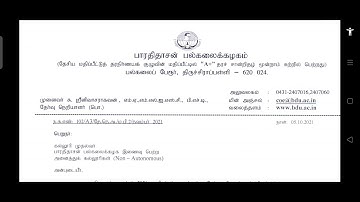 BDU circular to all Affiliated colleges for valuation panel of examiners