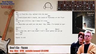 🎸 Don't Go - Yazoo Guitar Backing Track with chords and lyrics