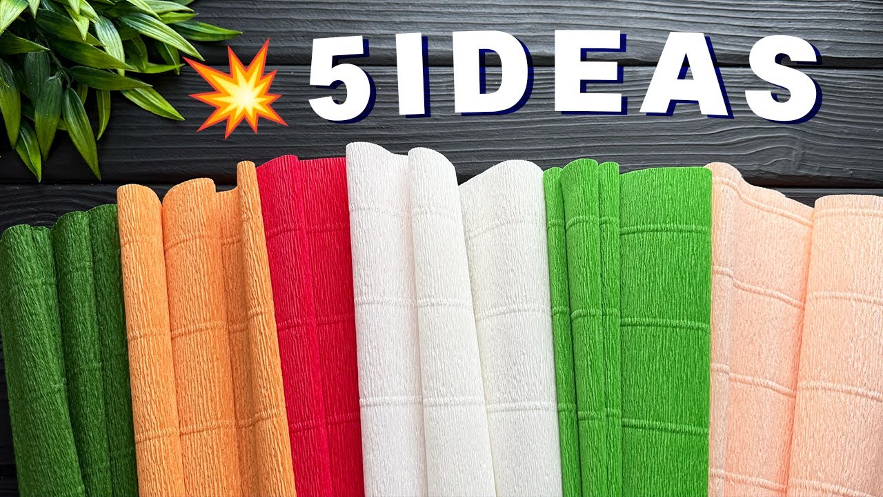 5 EASY IDEAS💥Crepe Paper Decoration Ideas DIY Crepe Paper Flowers